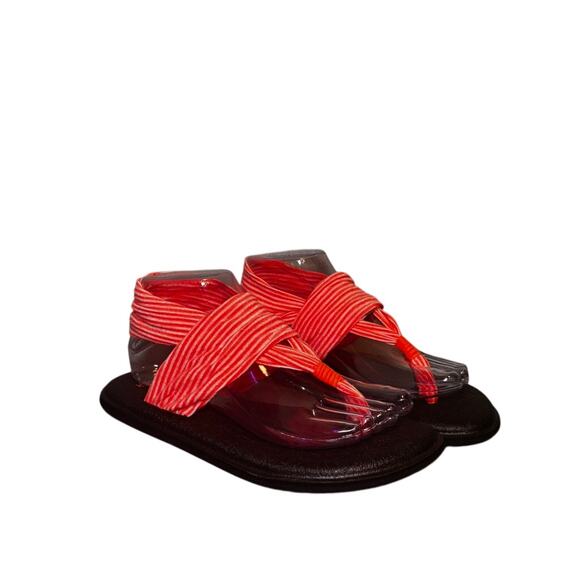 Sanuk Shoes - Sanuk Sandals Womens Size 7 Casual Yoga Sling 2 Comfort Pink Orange Fabric